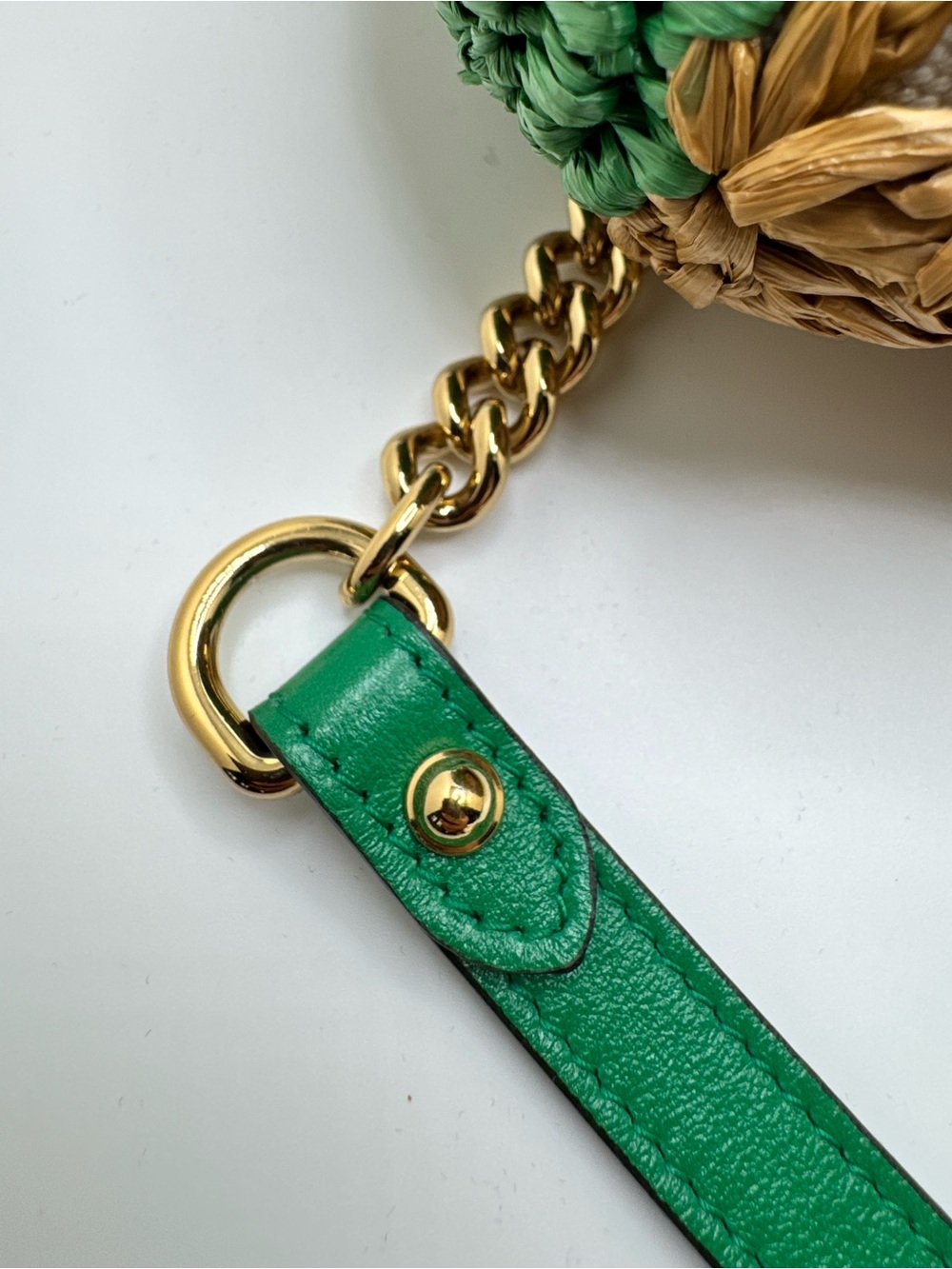 Gucci GG Marmont Flap Raffia Chain Shoulder Bag - Picture 10 of 11